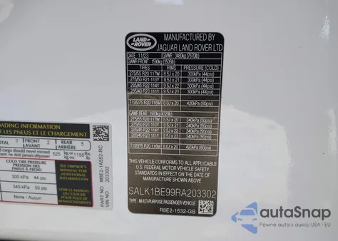 2024 Land Rover Range Rover P530 Autobiography/P530 Autobiography 7 Seat z USA, uszkodzony, nr VIN SALK1BE99RA203302